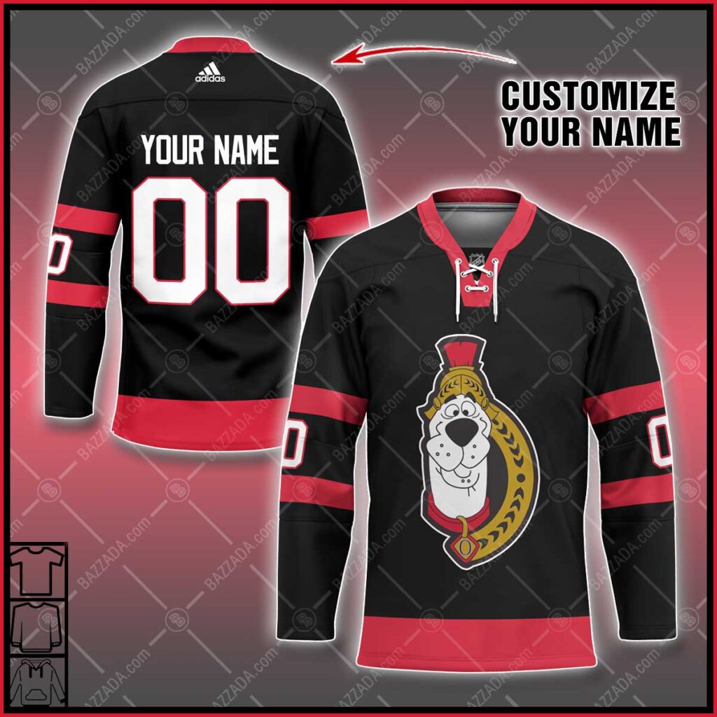 Personalize Name and number Hockey Jersey cartoon character Ottawa ...