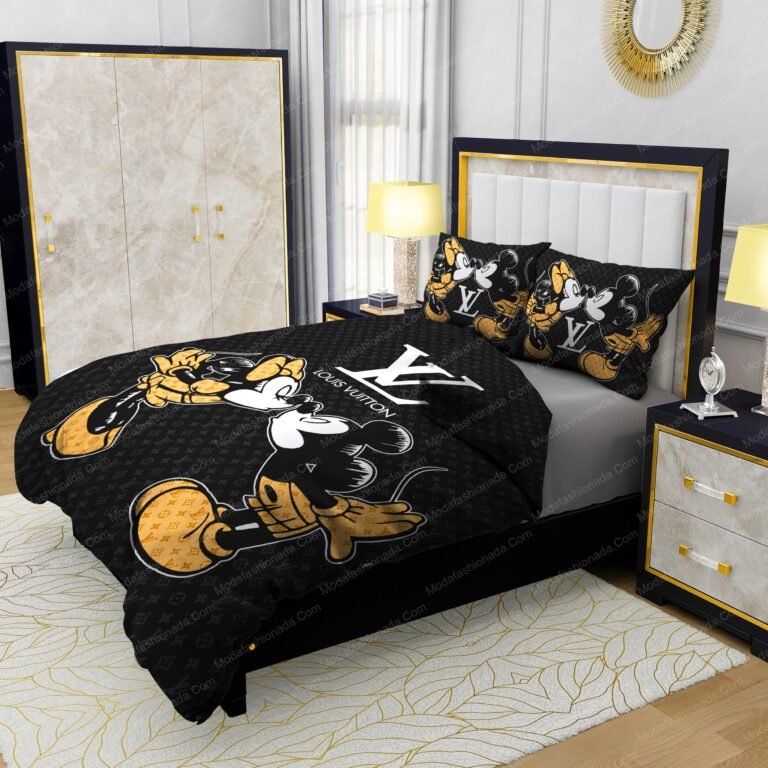 Louis Vuitton And Mickey Mouses Bedding Sets GiftfulCustom