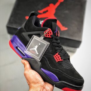 Air Jordan 4 NRG ‘Raptors’ Black/University Red-Court Purple