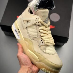 Off-White x Air Jordan 4 Sail/Muslin-White-Black