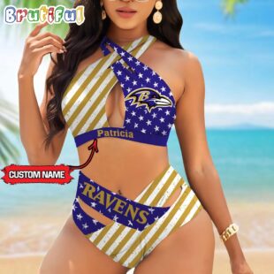 NFL Baltimore Ravens Women Bikini Set Summer Football Bikini Sets