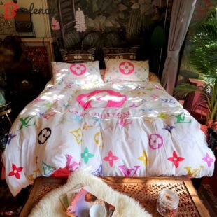 Lv type 138 bedding sets duvet cover lv bedroom sets luxury brand bedding Bedding Sets