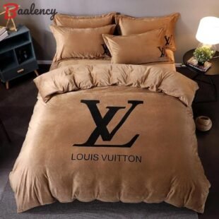 Louis vuitton brown brand bedding set bedspread duvet cover set home decor Bedding Sets