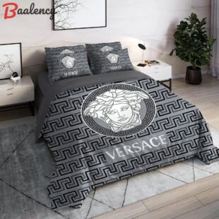 Versace medusa grey luxury brand high end premium bedding set for bedroom luxury bedspread duvet cover set with pillowcases home decoration Bedding Sets
