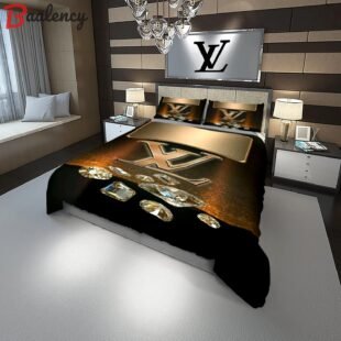 Louis vuitton diamond fashion luxury brand bedding set home decor Bedding Sets