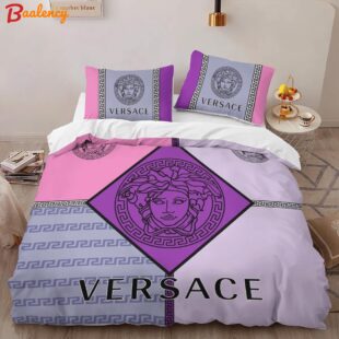 Versace violet limited edition luxury brand high-end bedding sets, bedroom decor , thanksgiving decorations for home best luxury bed sets gift thankgivings and christmas Bedding Sets