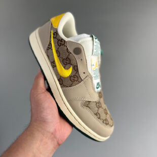 Air Jordan 1 Low Slip x Gucci - Color Yellow - 06DHLH12-208 - Full Size 36-46