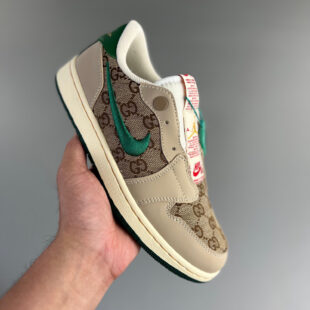 Air Jordan 1 Low Slip x Gucci - Color Green - 06DHLH12-214 - Full Size 36-46