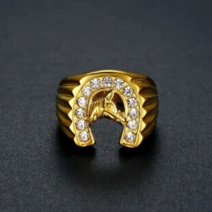 Women's gold horseshoe ring